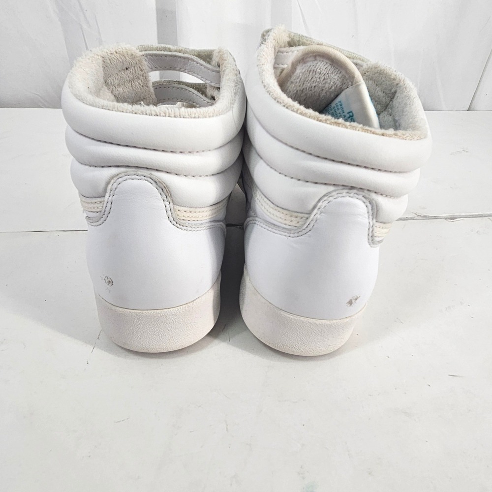 Reebok Freestyle Hi top White Leather High Top Sneakers 2240 Womens 8.5 classics - Picture 10 of 12